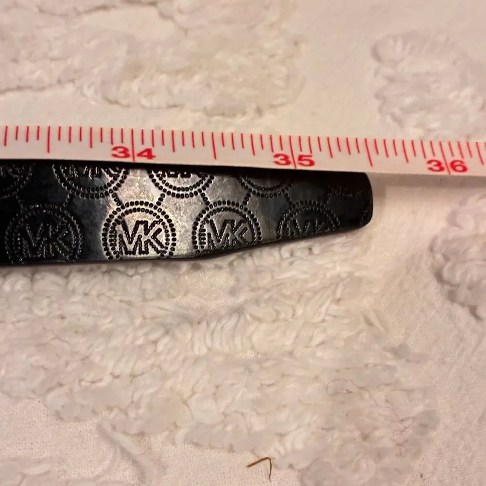 Michael Kors Black Monogram Logo Leather Belt Size S/M